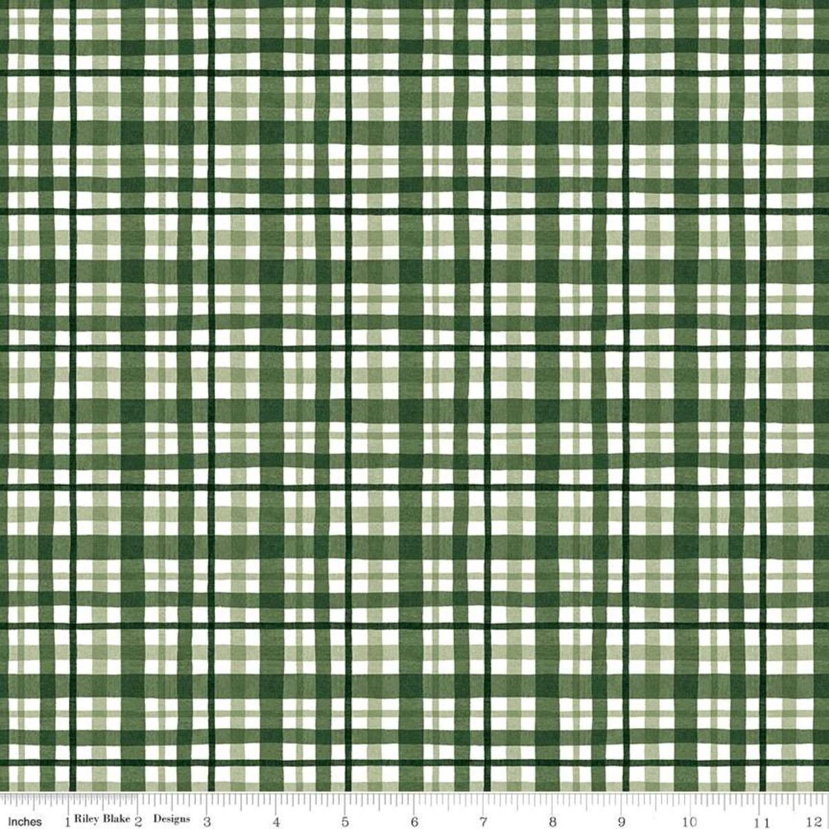 At The Lake by Tara Reed Plaid Hunter 10553-HUNTER Cotton Woven Fabric