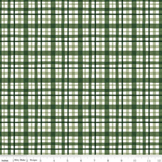 At The Lake by Tara Reed Plaid Hunter 10553-HUNTER Cotton Woven Fabric