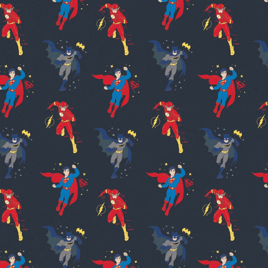 Licensed Young DC by DC Fabrics Heroes Indigo 23421466-4 Cotton Woven Fabric