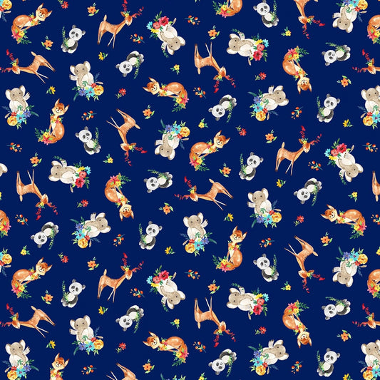 Everyone is Invited Cute and Fun Navy DCX9801-NAVY Cotton Woven Fabric