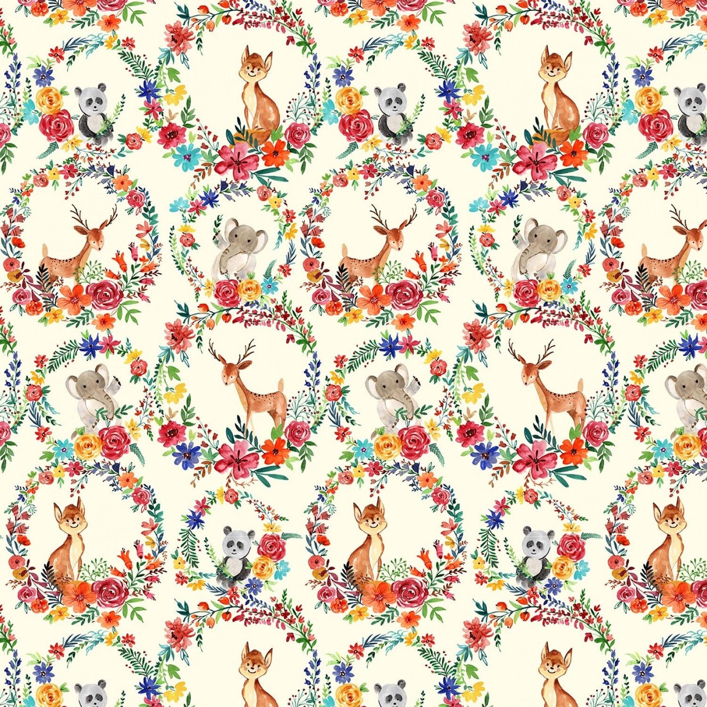 Everyone is Invited Enchanted Forest Cream DCX9799-CREM Cotton Woven Fabric