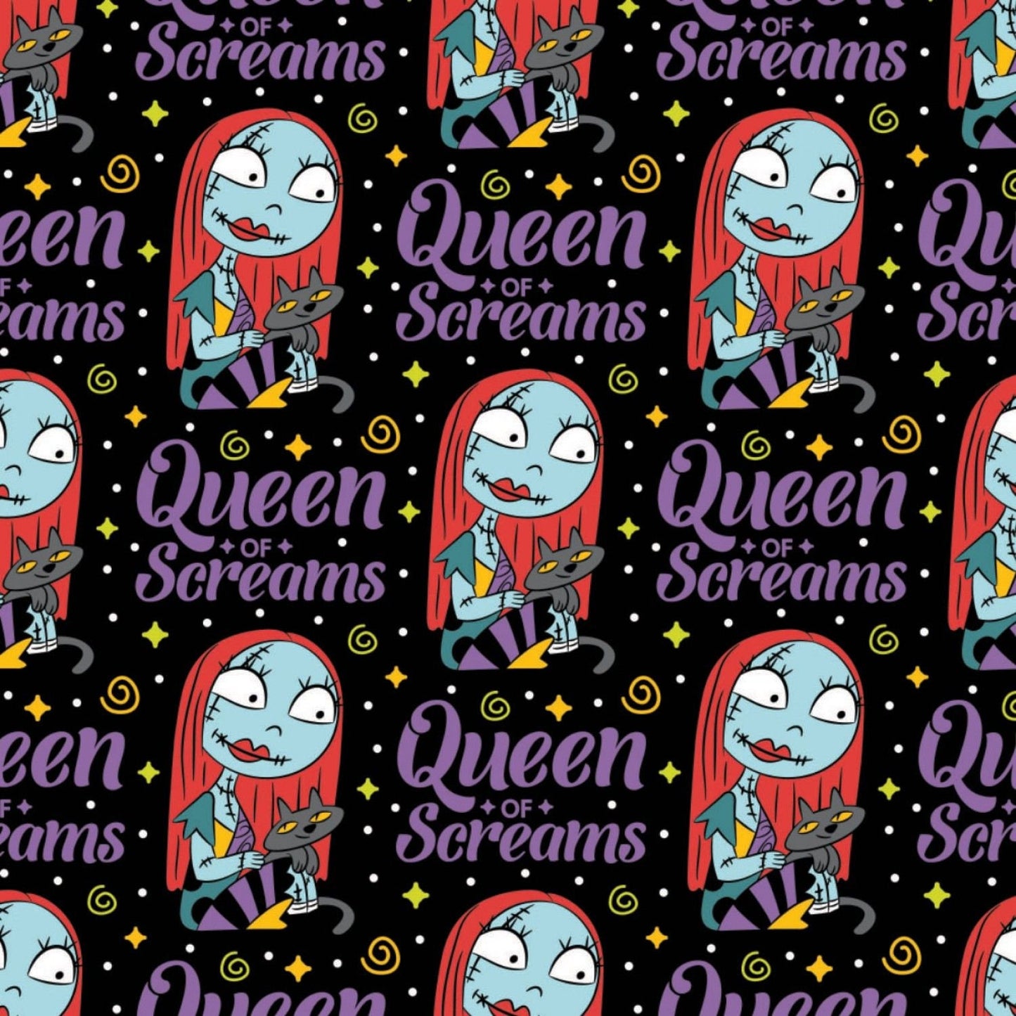 Character Halloween 2 Licensed Nightmare Before Christmas Queen of Screams Black 85390410-1 Cotton Woven Fabric