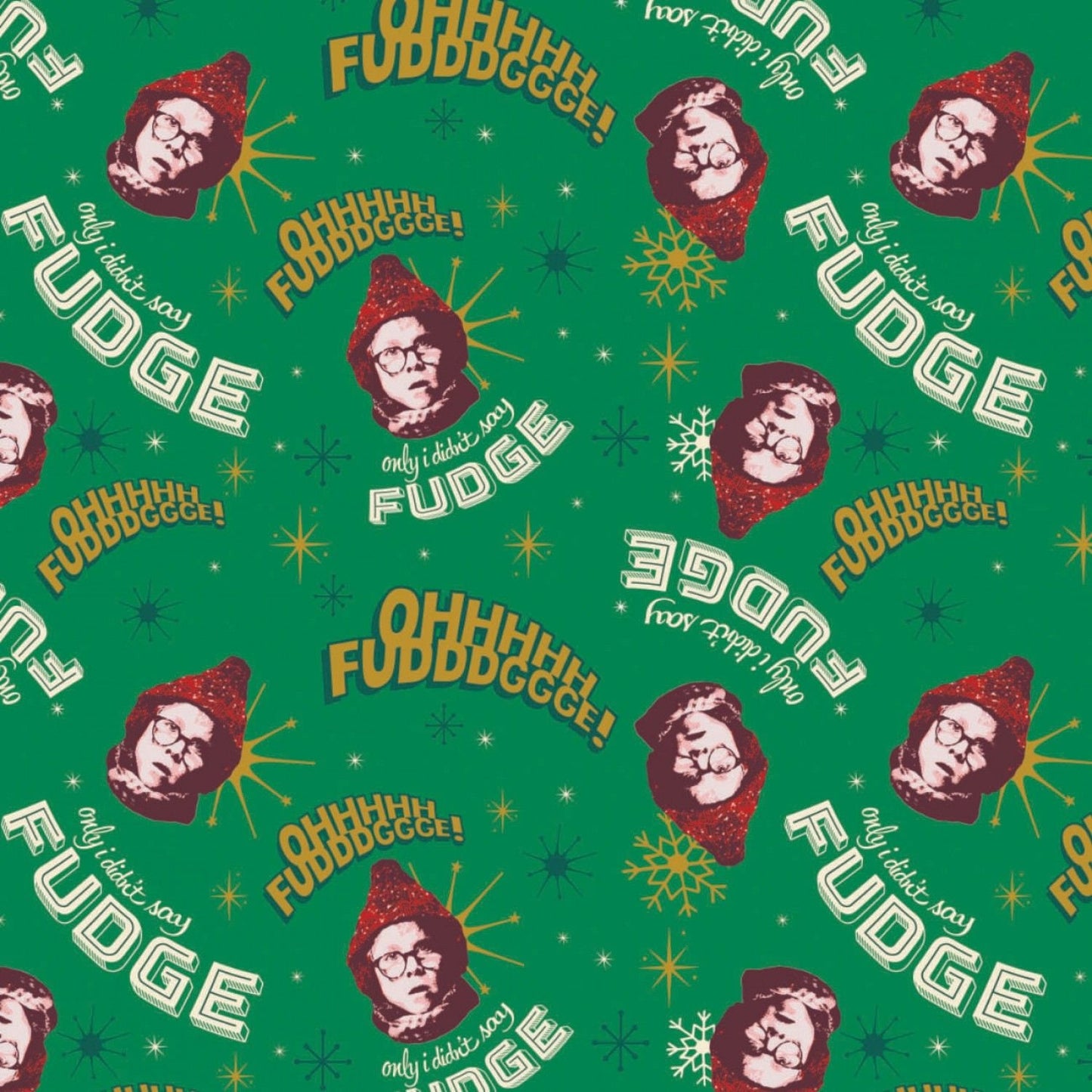 Character Winter Holiday 2 Licensed A Christmas Story Oh Fudge 23140102-2 Cotton Woven Fabric