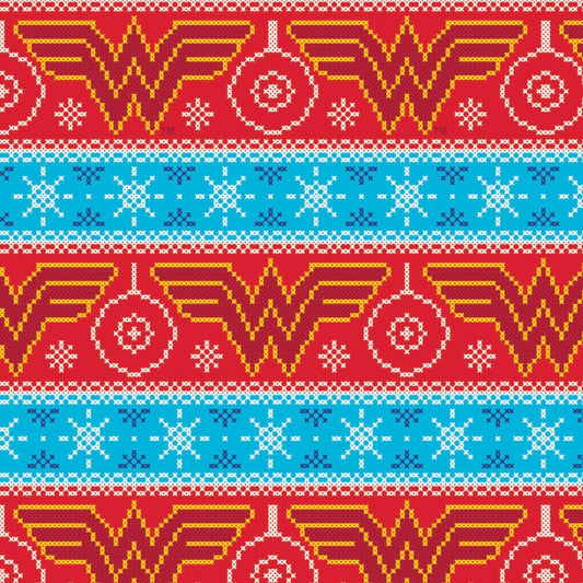 Character Winter Holiday 2 Licensed Fair Isle Wonder Woman 23421490-1  Cotton Woven Fabric