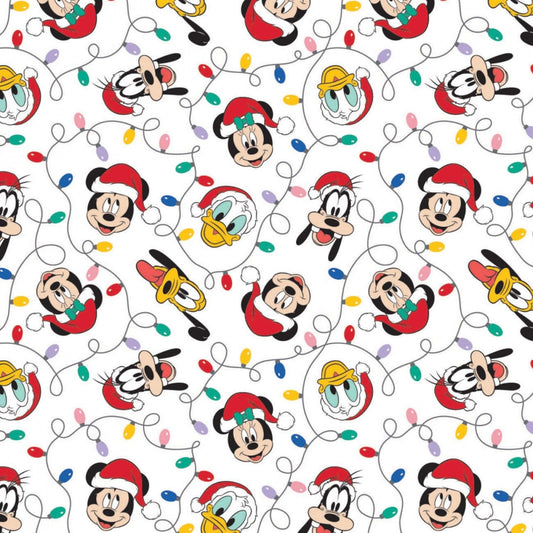 Character Winter Holiday 2 Licensed Mickey Mouse Festive Lights 85271029-1 Cotton Woven Fabric