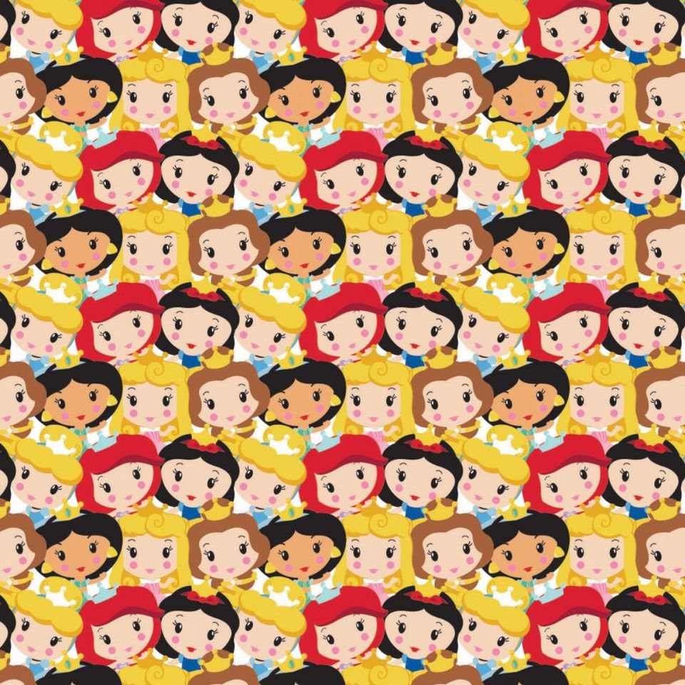 Licensed Disney Princess Kawaii Party 85101903-1 Cotton Woven Fabric