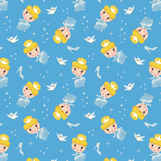 Licensed Disney Princess Kawaii Cinderella 85101907-1 Cotton Woven Fabric
