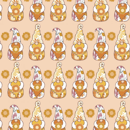 Harvest Time by Vicky Yorke Gnome Sweet Gnome Blush 30200503-1 Cotton Woven Fabric