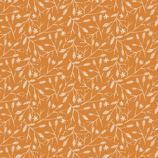 Harvest Time by Vicky Yorke Twigs Orange 30200504-1 Cotton Woven Fabric