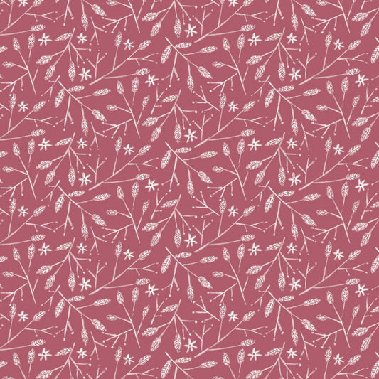 Harvest Time by Vicky Yorke Twigs Plum 30200504-2 Cotton Woven Fabric