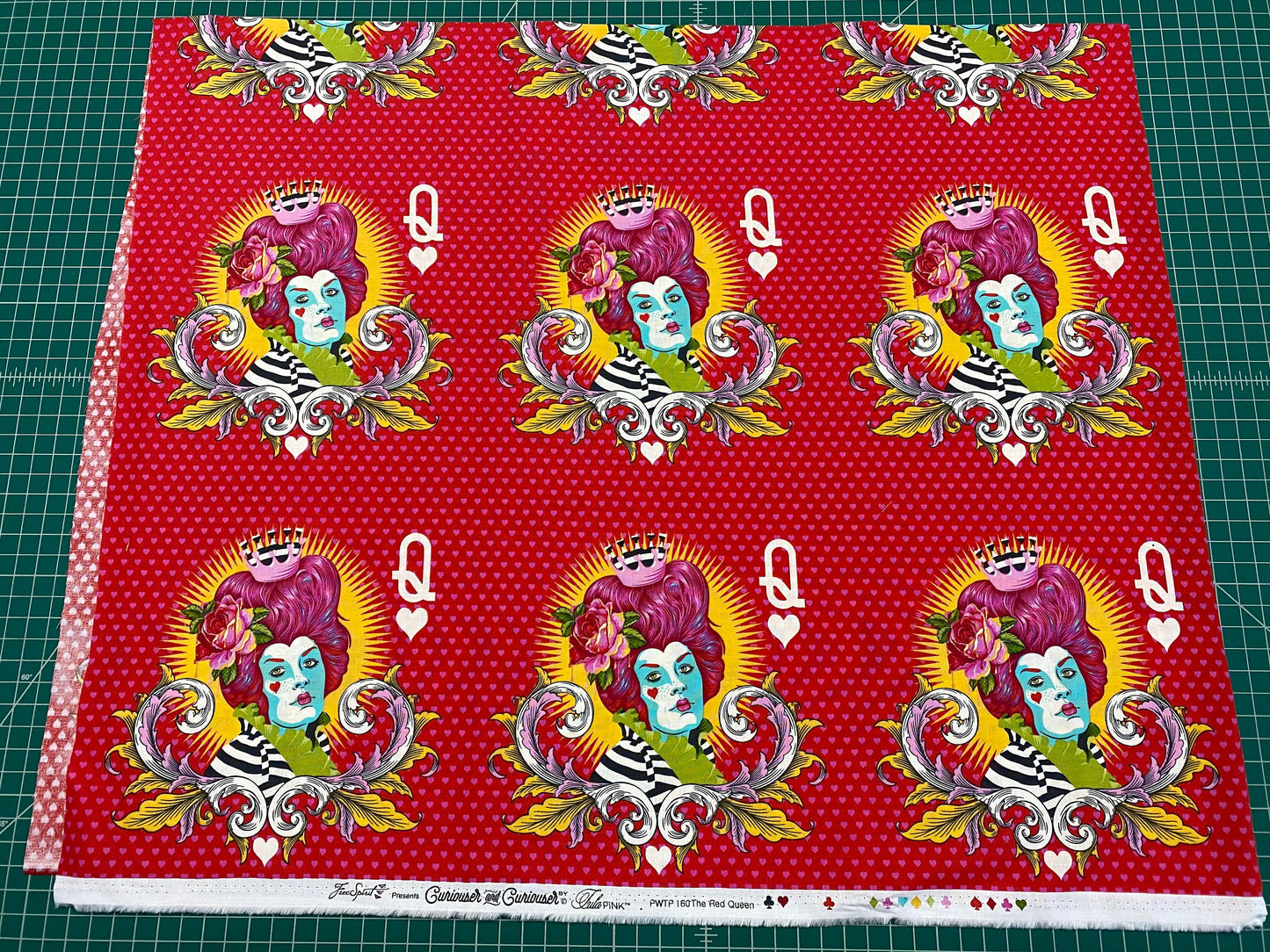Tula Pink Curiouser & Curiouser The Red Queen Wonder PWTP160.WONDER Cotton Woven Fabric Sold as 26" Panel of 3 Rows