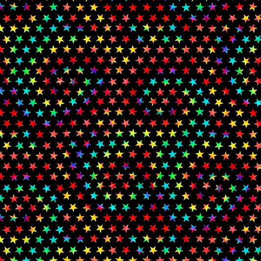 Groovy Groovy Stars Black Tie Dye C8713-BLACK Cotton Woven Fabric