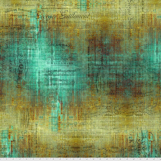 Abandoned 2 by Tim Holtz Eclectic Elements Piano Sorte Patina PWTH138.PATINA Cotton Woven Fabric