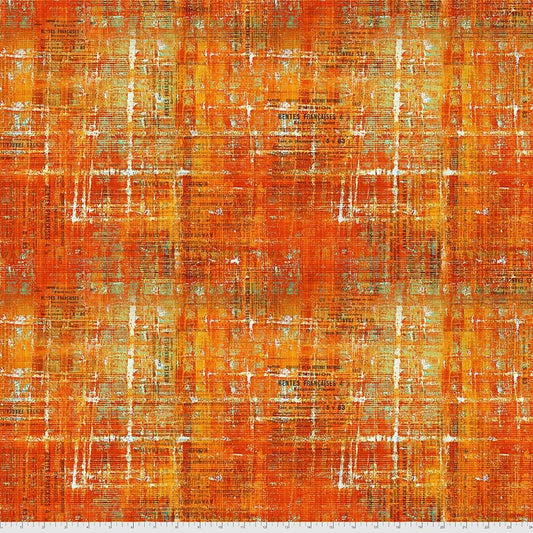 Abandoned 2 by Tim Holtz Eclectic Elements Scraped Layers Sienna PWTH144.SIENNA Cotton Woven Fabric