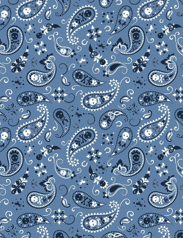 Wanted Bandana Azure  STELLA-1956-AZURE Cotton Woven Fabric