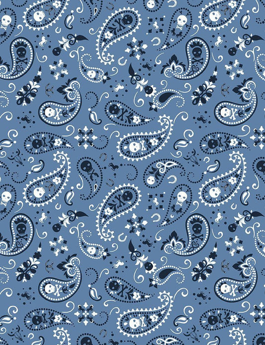 Wanted Bandana Azure STELLA-1956-AZURE Cotton Woven Fabric