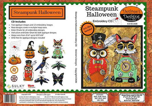 Steampunk Halloween Embroidery CD (ED-05-DDE)