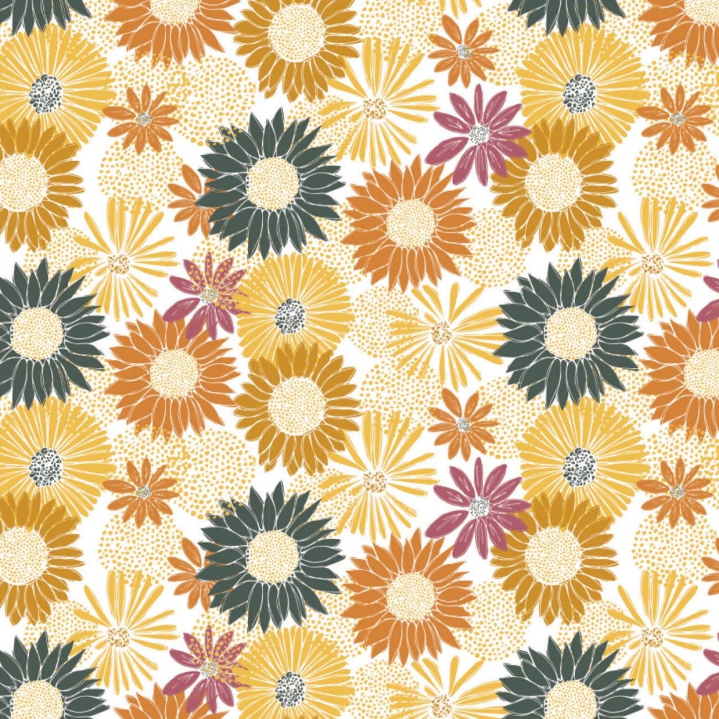Harvest Time by Vicky Yorke Flower Cluster  30200502-1 Cotton Woven Fabric