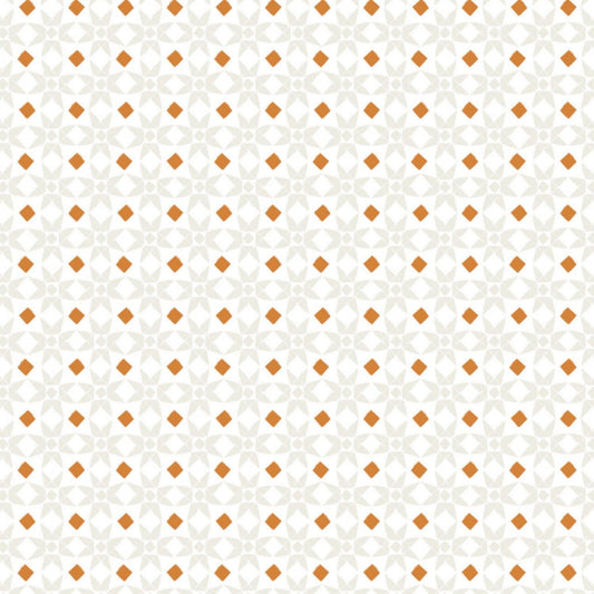 Harvest Time by Vicky Yorke Tiles White 30200505-1 Cotton Woven Fabric