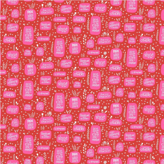 Positivi-Tea by Lori Danelle Tea Inspiration Red DDC9914-RED Cotton Woven Fabric