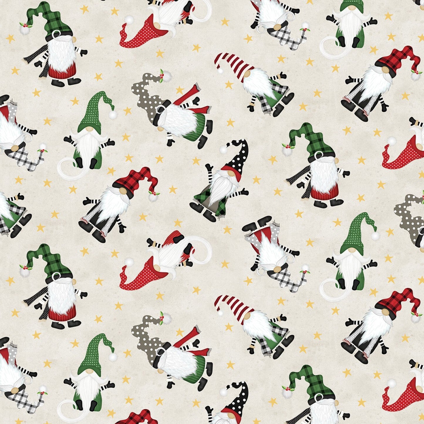 Gnome-antics by Jennifer Pugh Gnome Toss Lt. Grey 82624-137 Cotton Woven Fabric