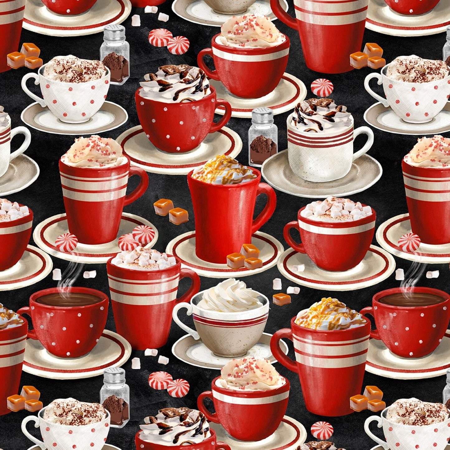 Time For Hot Cocoa by Conrad Knutsen Hot Chocolates Packed 30523-392 Cotton Woven Fabric