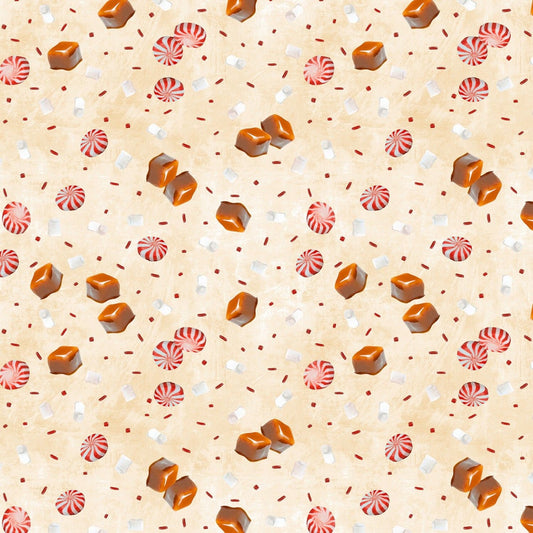 Time For Hot Cocoa by Conrad Knutsen Candy Toss Cream 30525-223 Cotton Woven Fabric