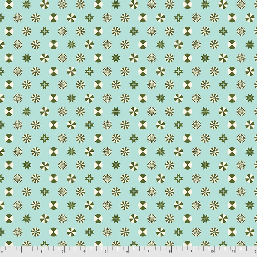 Tula Pink Holiday Homies Peppermint Stars Pine Fresh FNTP005.PINEFRESH 100% Cotton Flannel Fabric
