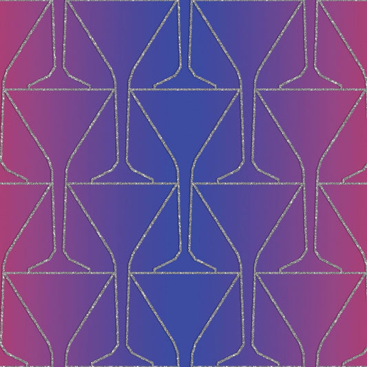 Mixology with Silver Glitter Glasses Red/Blue Glitter 18025-MLT Cotton Woven Fabric