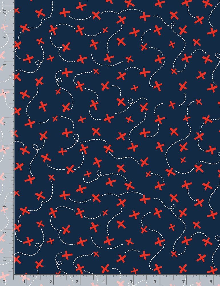 Walk the Plank! Treasure Map X's Nautical FUN-C8932 NAUTICAL Cotton Woven Fabric