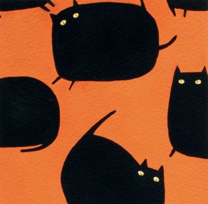 Haunted House Magic Meows Orange 7783C Cotton Woven Fabric