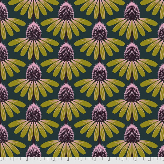 Love Always, AM by Anna Maria Horner Echinacea Seaweed PWAH075.SEAWEED Cotton Woven Fabric