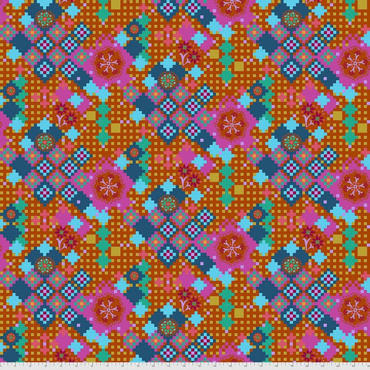 Love Always, AM by Anna Maria Horner Postage Due Amber PWAH068.AMBER Cotton Woven Fabric