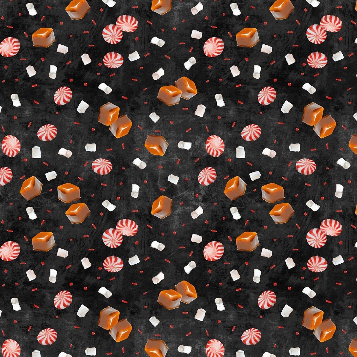Time For Hot Cocoa by Conrad Knutsen Candy Toss Black 30525-923 Cotton Woven Fabric