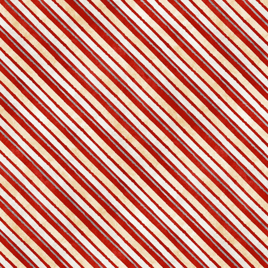 Time For Hot Cocoa by Conrad Knutsen Diagonal Stripe Red 30528-329 Cotton Woven Fabric