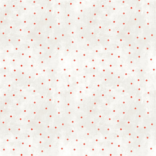 Time For Hot Cocoa by Conrad Knutsen Dots White 30527-113 Cotton Woven Fabric