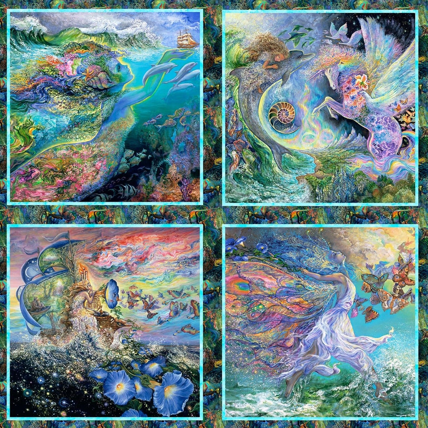 Call of the Sea by Josephine Wall 34" Panel Pillow 17987-MLT Digitally Printed Cotton Woven Panel