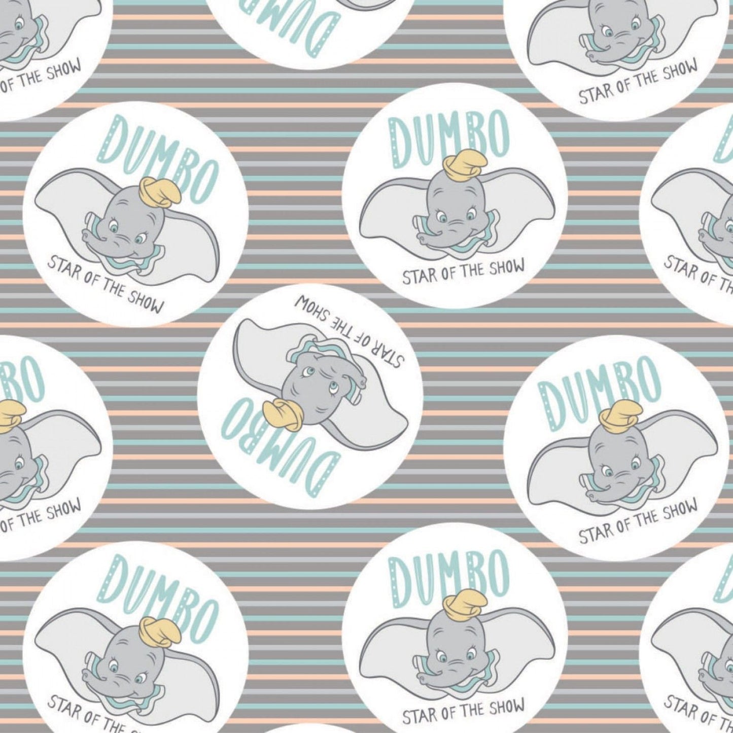 Licensed Disney Dumbo My Little Circus Star of the Show Grey 85160304-2 Cotton Woven Fabric