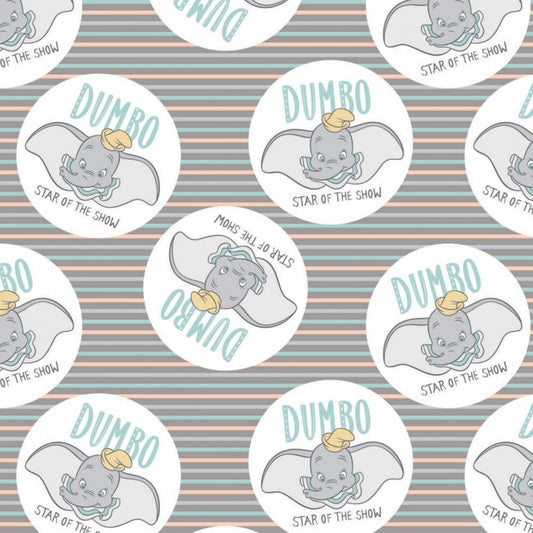 Licensed Disney Dumbo My Little Circus Star of the Show Grey 85160304-2 Cotton Woven Fabric