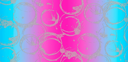 Mixology with Silver Glitter Rings Pink/Blue Glitter 18021-MLT Cotton Woven Fabric