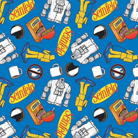 Licensed Seinfeld Jerry Icons Blue 23880106-2 Cotton Woven Fabric