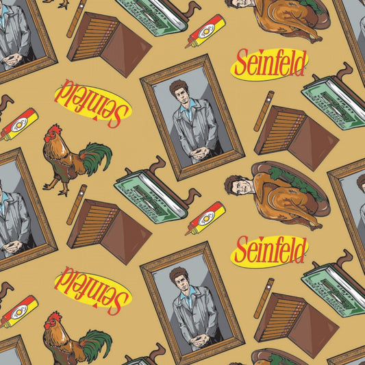 Licensed Seinfeld Kramer Icons Tan 23880109-1 Cotton Woven Fabric