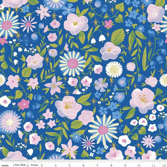 Little Brier Rose by Jill Howarth Floral Midnight Sparkle SC11071-MIDNIGHT Cotton Woven Fabric