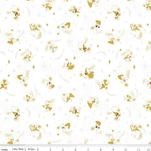 Little Brier Rose by Jill Howarth Fairies White Sparkle SC11073-WHITE Cotton Woven Fabric