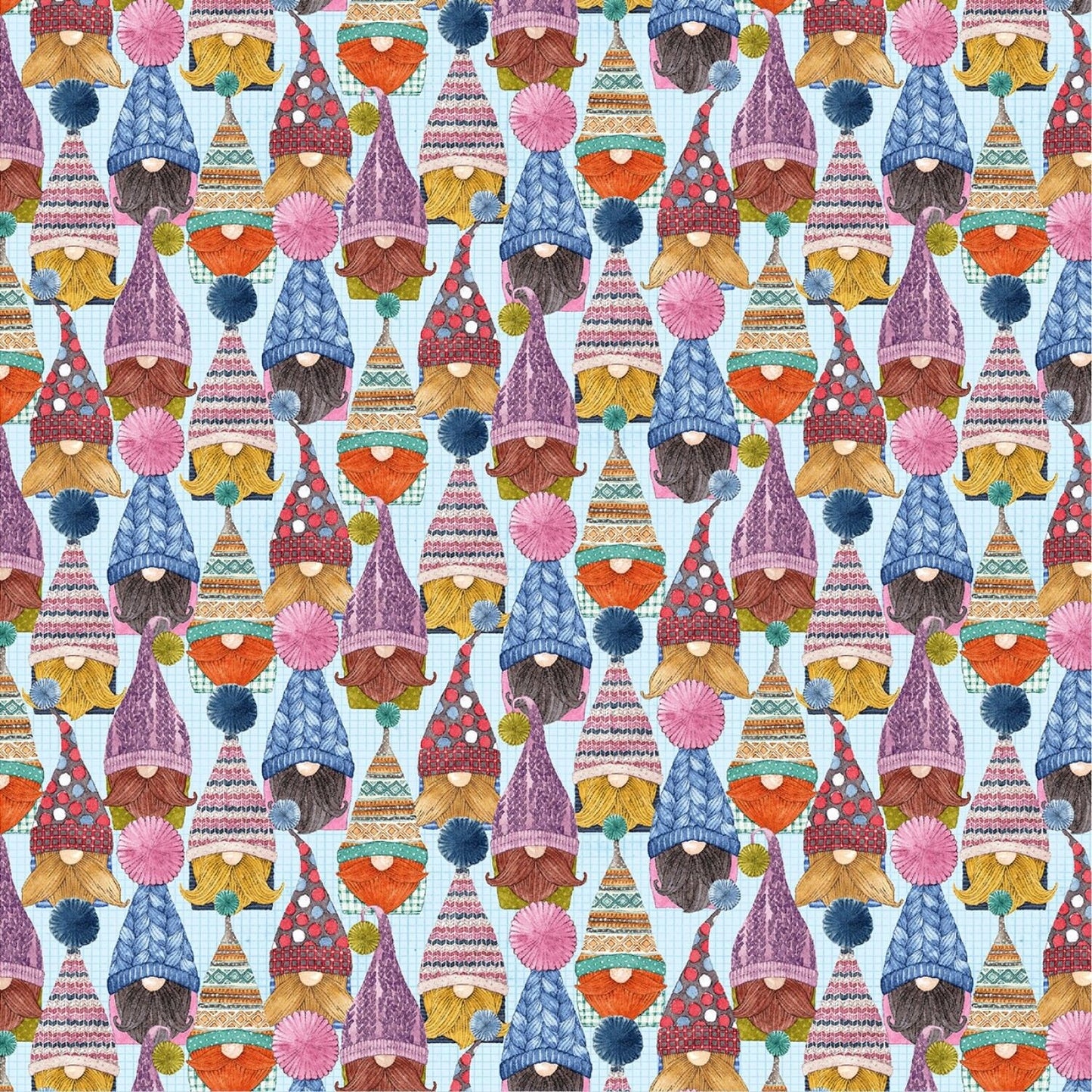 Love You Gnome-Atter What Set Gnomes Blue DDC10026-BLUE Cotton Woven Fabric