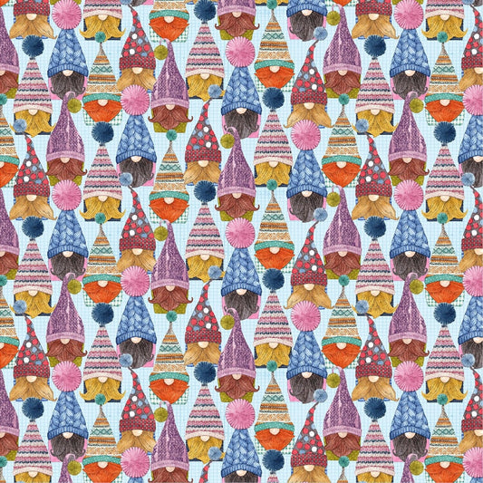 Love You Gnome-Atter What Set Gnomes Blue DDC10026-BLUE Cotton Woven Fabric