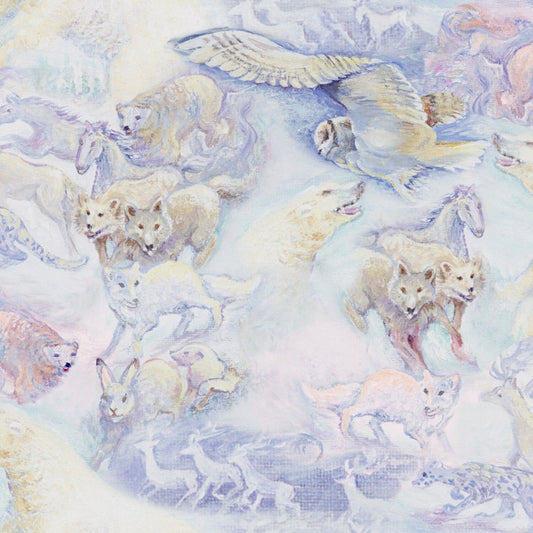 Polar Journey by Josephine Wall Animal Flight 17982-MLT Digitally Printed Cotton Woven Fabric