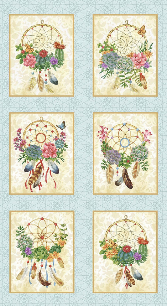 Dream Catcher by Jane Alison 24" Block Panel Dream Catchers 9750-14 Cotton Woven Panel