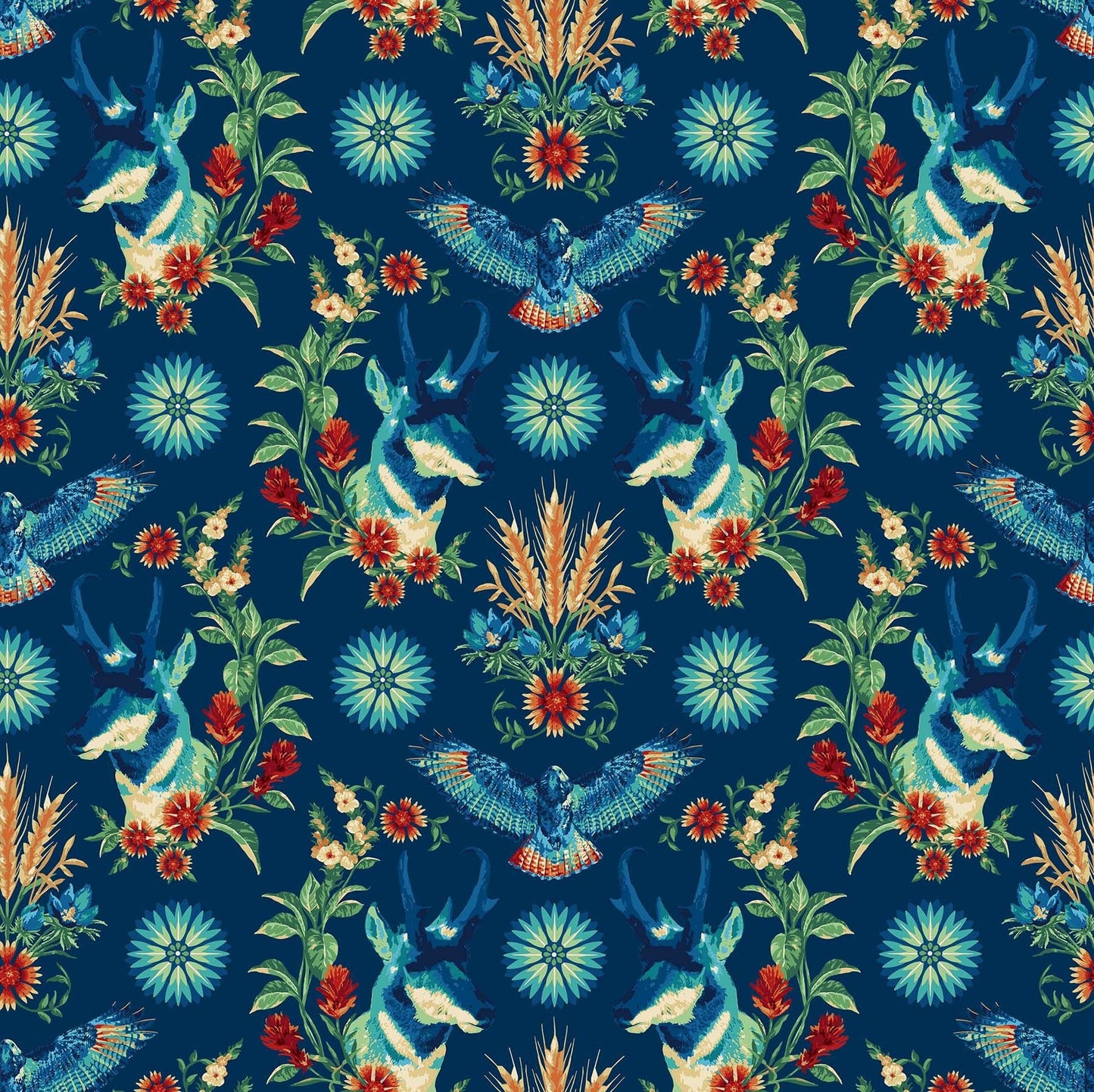 Prairie Meadow by Brett Lewis 24231-44 Navy Cotton Woven Fabric