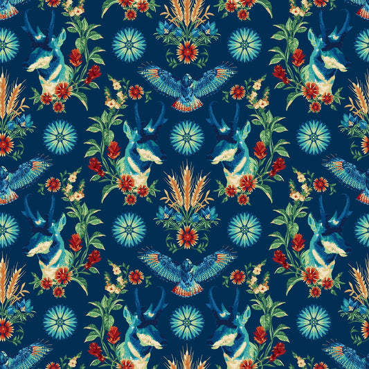 Prairie Meadow by Brett Lewis 24231-44 Navy Cotton Woven Fabric